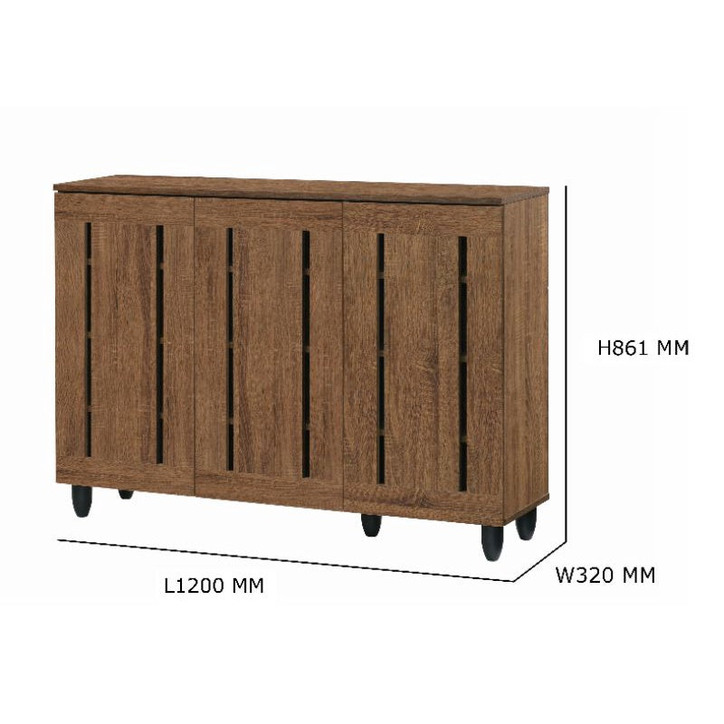Merlot 3 Doors Shoes Cabinet Storage