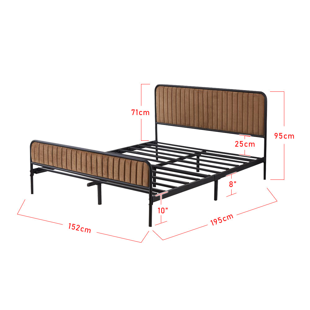 Xiomara Metal Bed Frame In Queen Size-Bed Frame-Furnituremart.sg