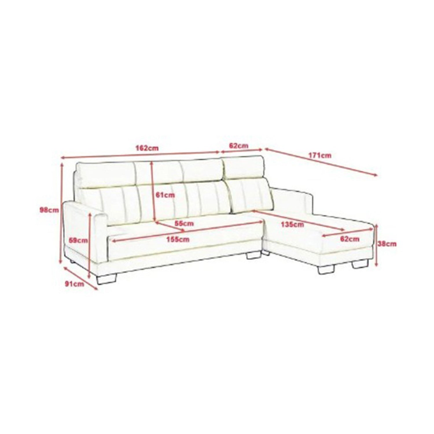 Harper Series 1/2/3 Seater Leather/ Fabric Sofa Set With Chaise In 12 Colours-Furnituremart.sg