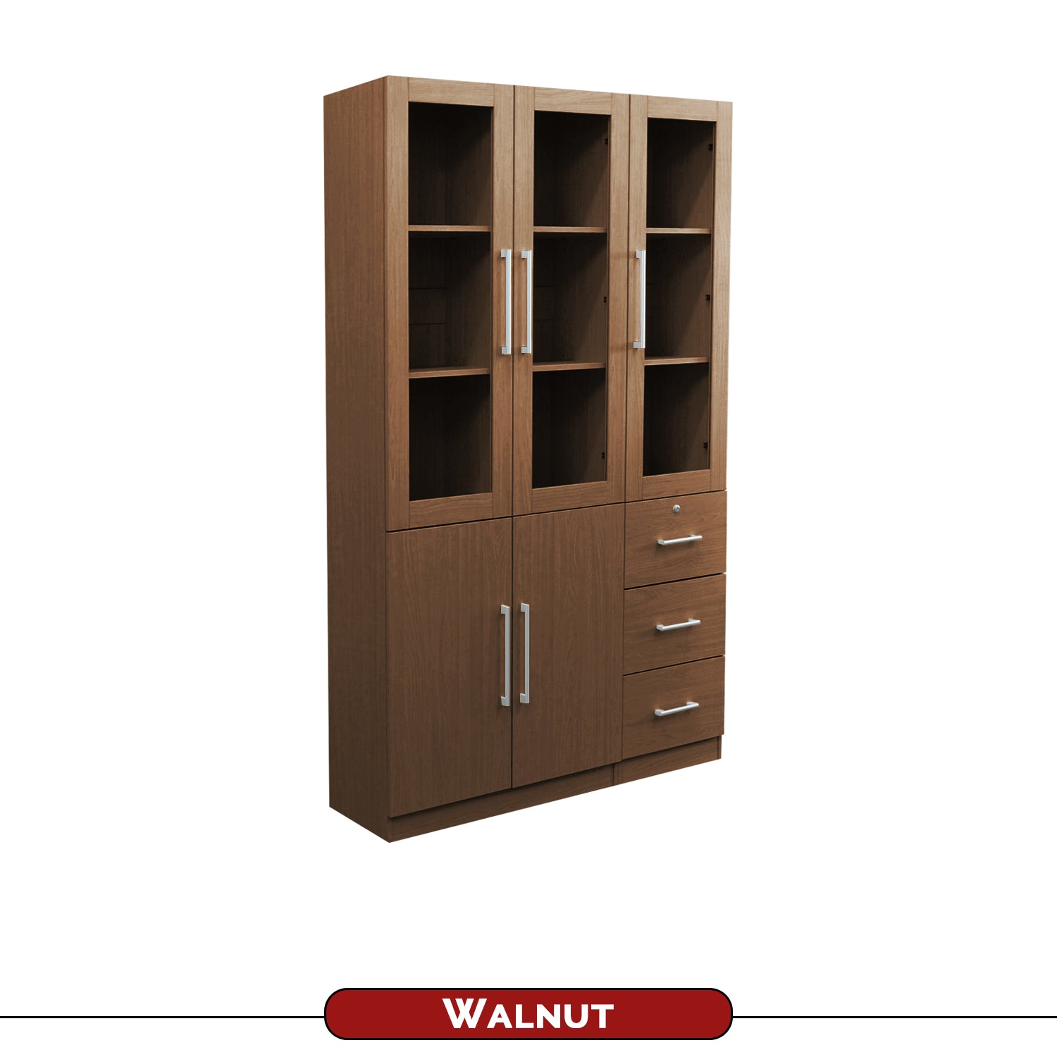 Darra Series 10 Bookshelf With Glass Doors In 3 Colors