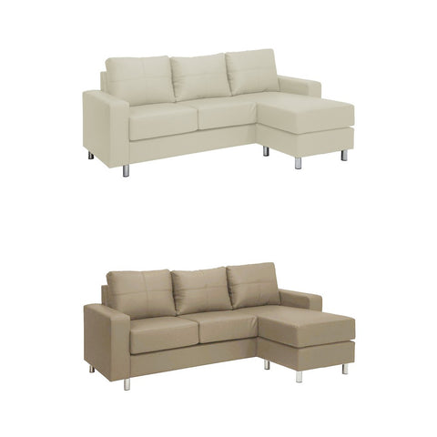 Image of Rosita Series L-Shaped Faux Leather Convertible Sofa Set in 8 Colours-Sofa-Furnituremart.sg