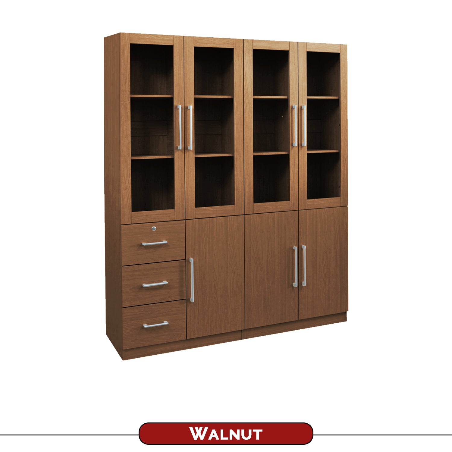 Darra Series 12 Bookshelf With Glass Doors In 3 Colors