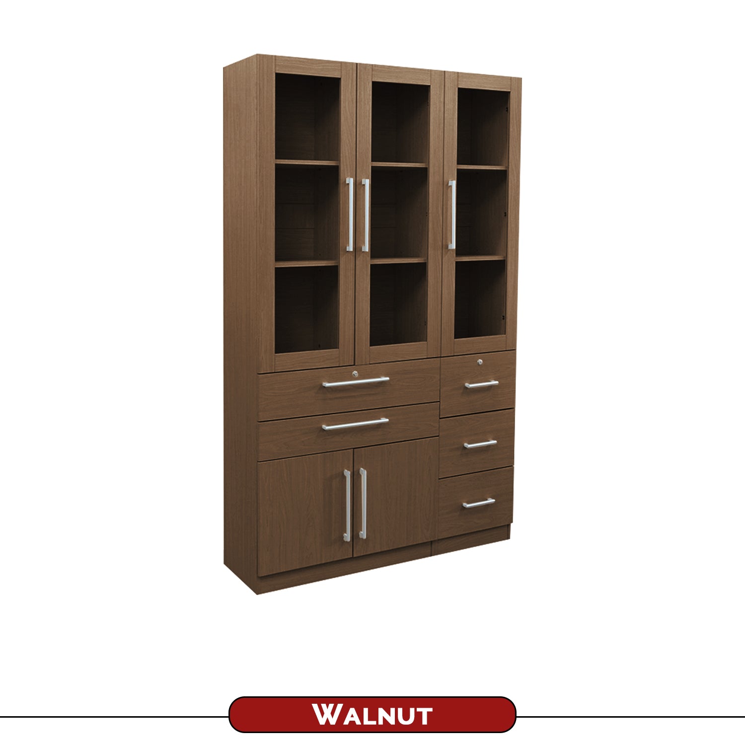 Darra Series 8 Bookshelf With Glass Doors In 3 Colors