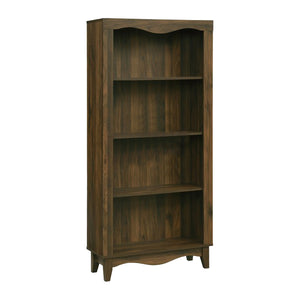 NALIS 4-Tier Book Shelf, Display Cabinet in White And Walnut Color