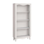 NALIS 4-Tier Book Shelf, Display Cabinet in White And Walnut Color