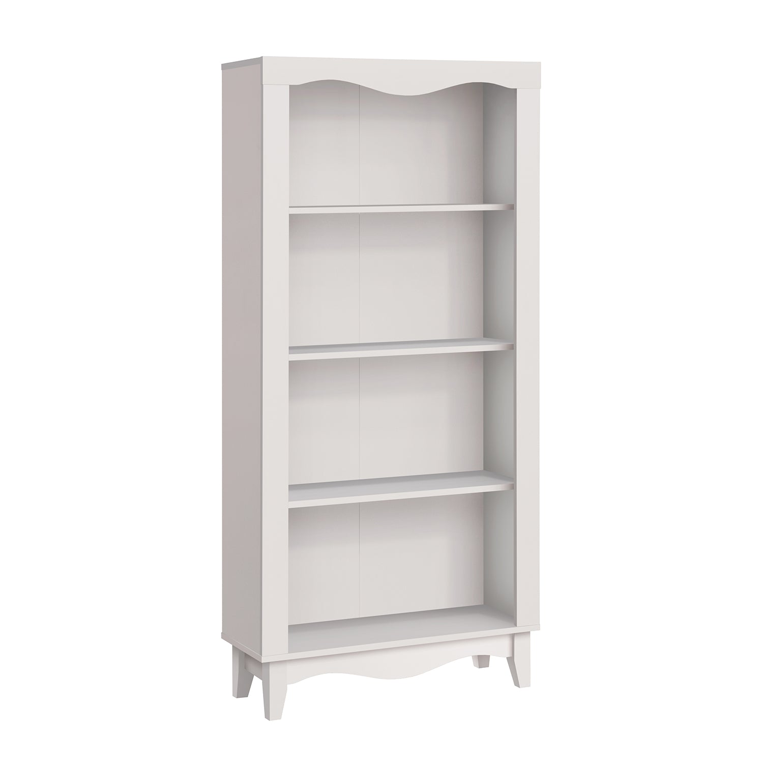 NALIS 4-Tier Book Shelf, Display Cabinet in White And Walnut Color
