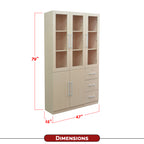 Darra Series 10 Bookshelf With Glass Doors In 3 Colors