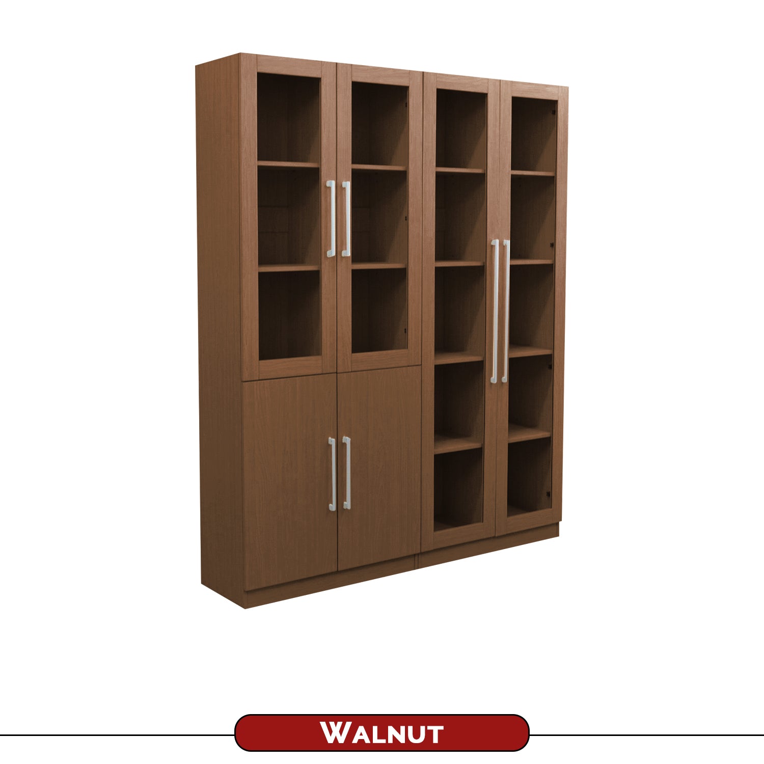 Darra Series 4 Bookshelf With Glass Doors In 3 Colors