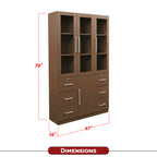 Darra Series 6 Bookshelf With Glass Doors In 3 Colors