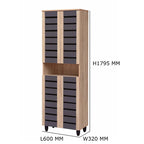 TORI 4-Door Shoe Cabinet Solid Board 8 Tier Shelving Free Ventilation