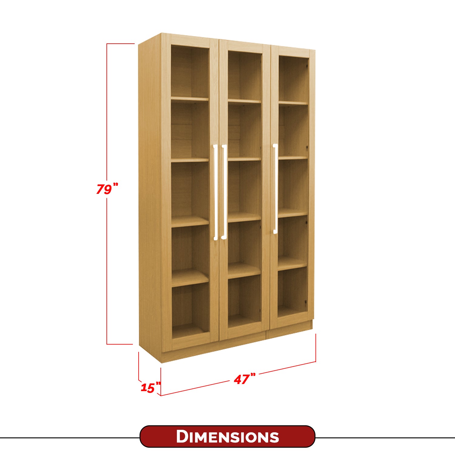 Darra Series 5 Bookshelf With Glass Doors In 3 Colors