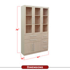 Darra Series 8 Bookshelf With Glass Doors In 3 Colors