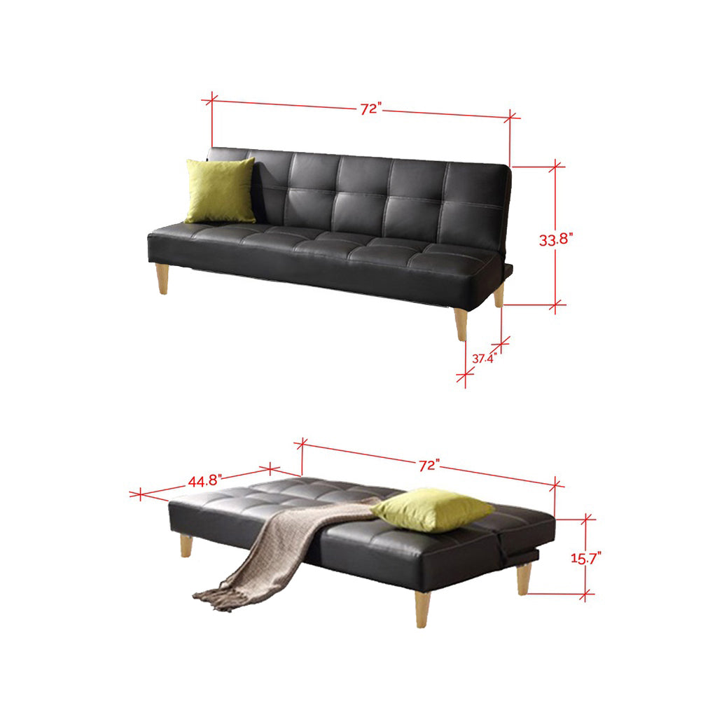 Sofia 6 Feet Leather Sofa Bed In 4 Colours