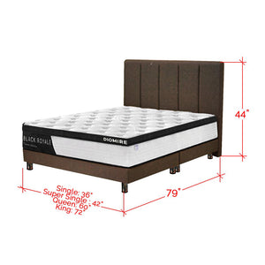 Ezie Series Fabric Divan Bed Frame With 4-inch Chrome Legs In Single, Super Single, Queen, And King Size-Bed Frame-Furnituremart.sg