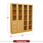 Darra Series 3 Bookshelf With Glass Doors In 3 Colors