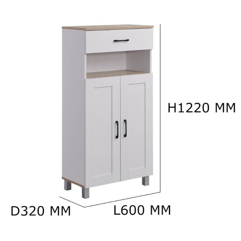 HEMNES 2 Doors + 1 Drawer Shoe Cabinet / Multi Function Shoe Rack / Strong Construction Laminate Wood