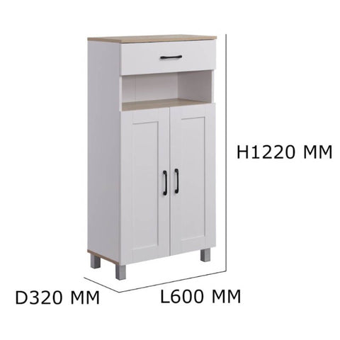 Image of HEMNES 2 Doors + 1 Drawer Shoe Cabinet / Multi Function Shoe Rack / Strong Construction Laminate Wood