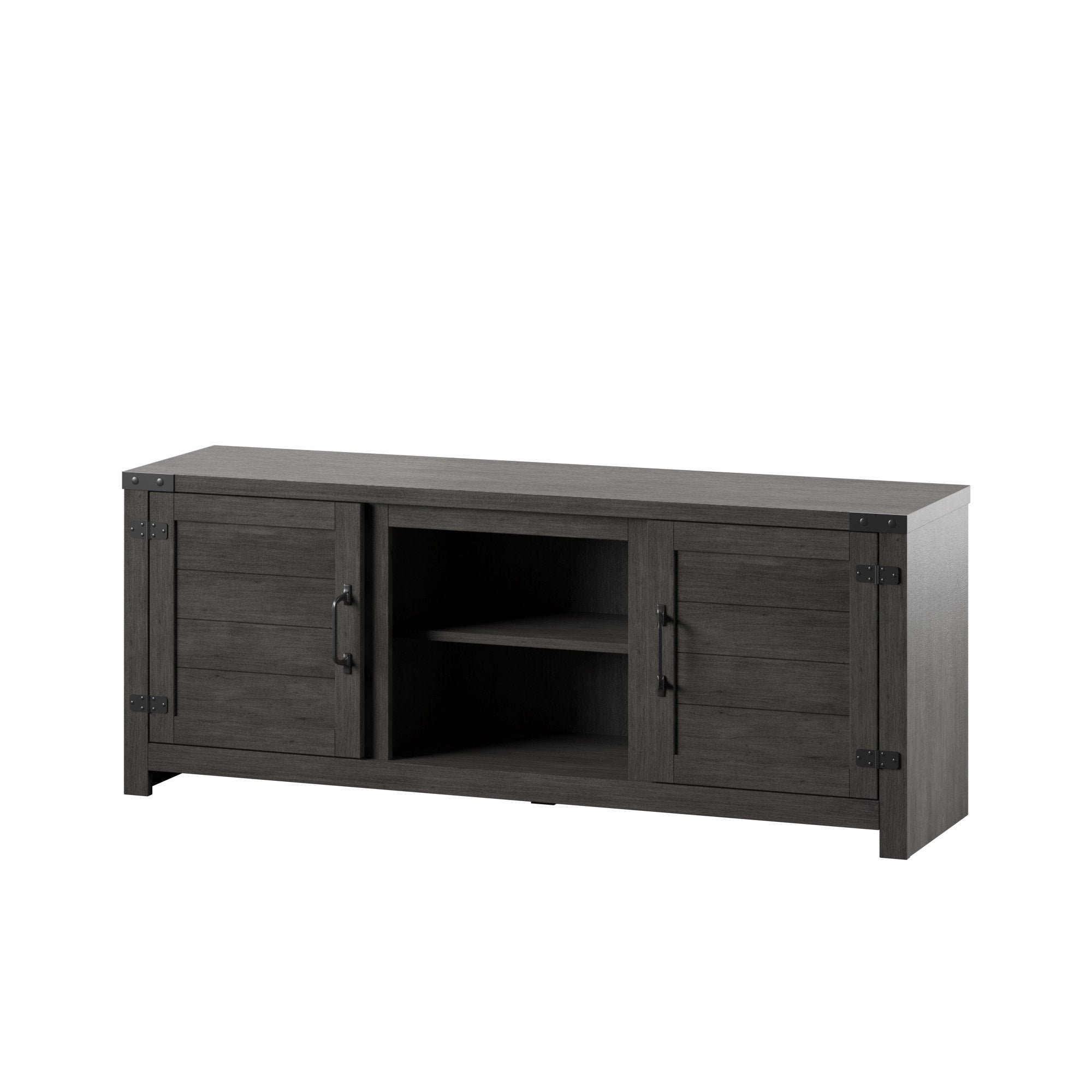 Cottage TV Stand with Planked Doors and Nail Head Details in 2 Colours