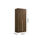 Zarya Series 6 Tall 2 Door Wardrobe Cabinet In Walnut Colour
