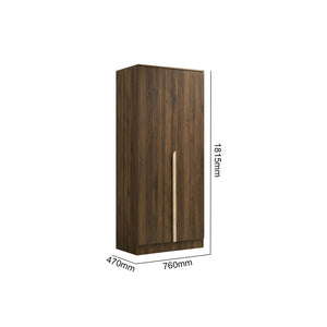 Zarya Series 6 Tall 2 Door Wardrobe Cabinet In Walnut Colour