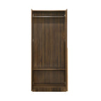 Zarya Series 6 Tall 2 Door Wardrobe Cabinet In Walnut Colour