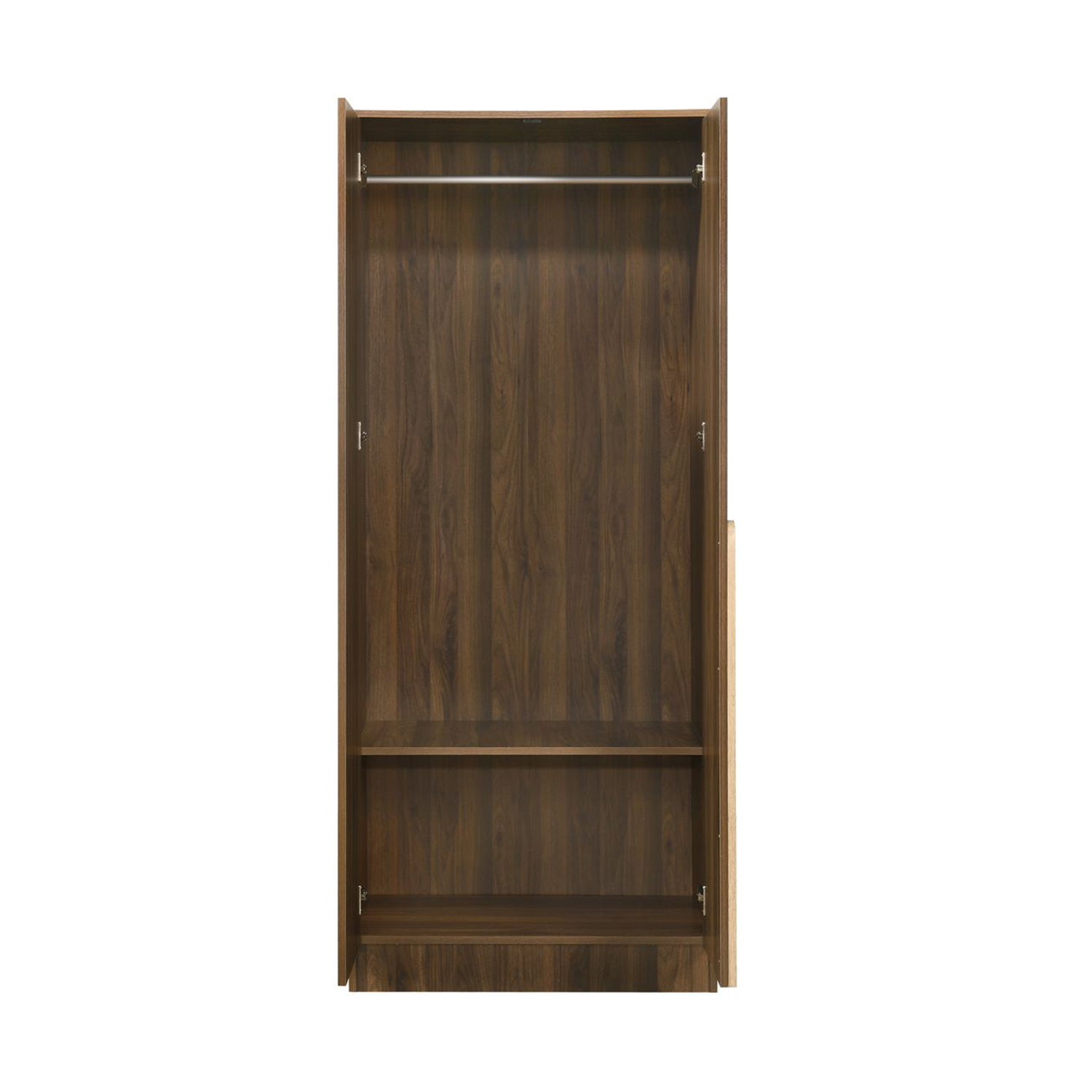 Zarya Series 6 Tall 2 Door Wardrobe Cabinet In Walnut Colour