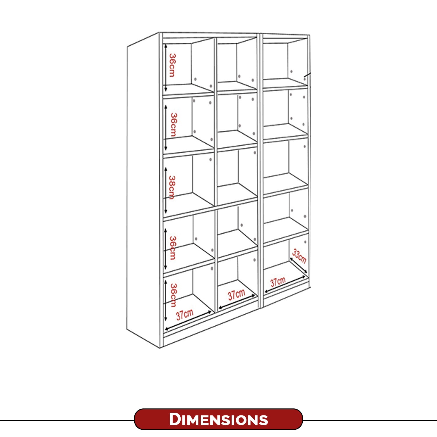 Darra Series 5 Bookshelf With Glass Doors In 3 Colors