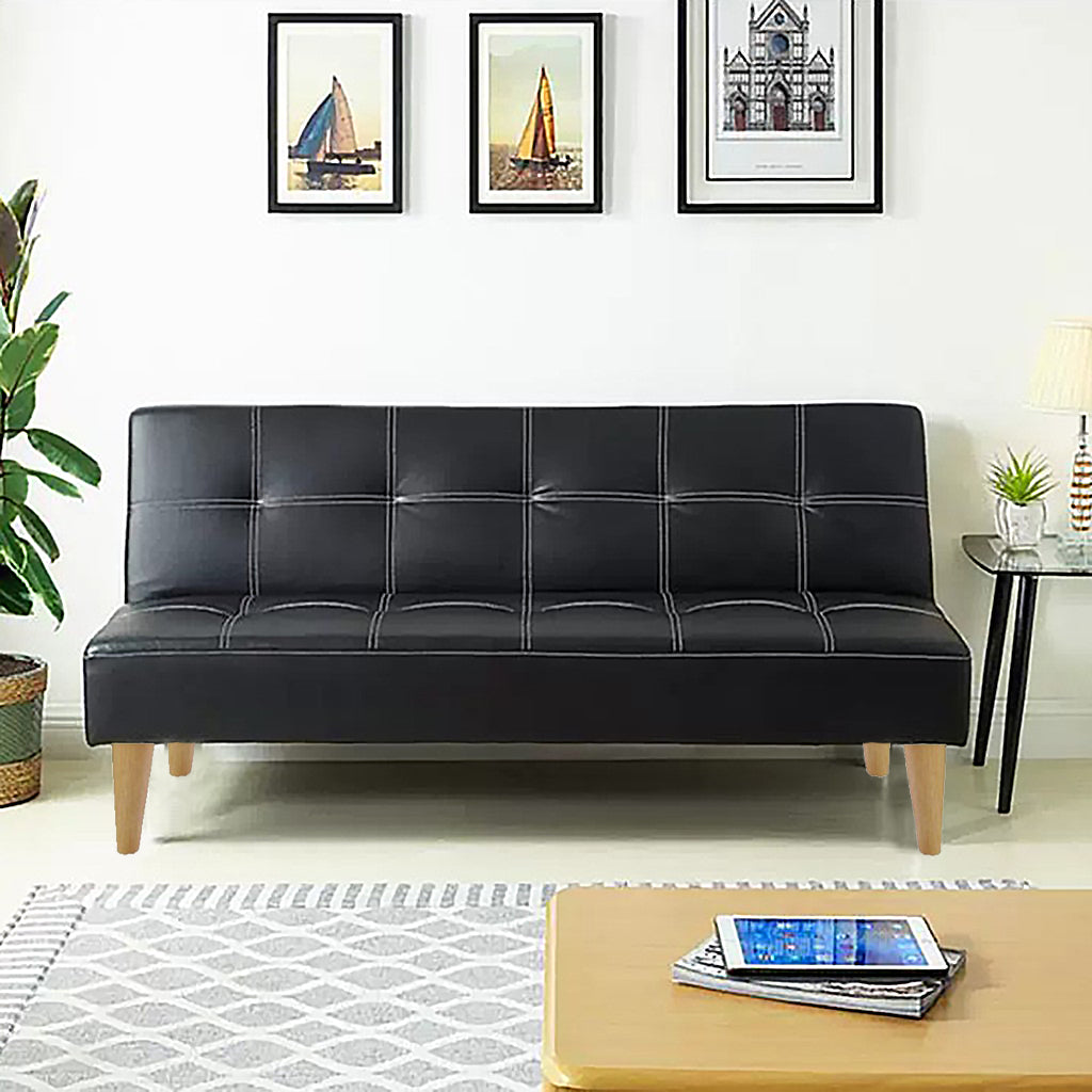 Sofia 6 Feet Leather Sofa Bed In 4 Colours