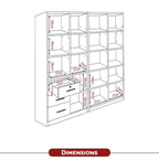 Darra Series 3 Bookshelf With Glass Doors In 3 Colors