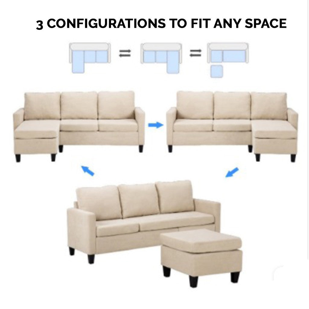 Rosita Series L-Shaped Faux Leather Convertible Sofa Set in 8 Colours-Sofa-Furnituremart.sg