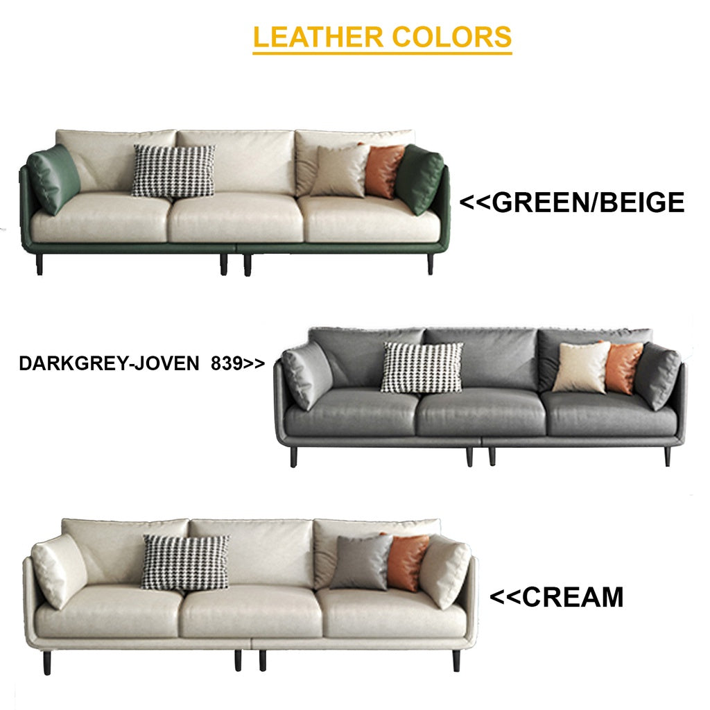 Malmo Minimalist Series Fabric/Faux Leather Sofa 1/2/3/4 and Stool Seaters in 6 Colors