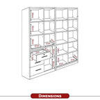 Darra Series 12 Bookshelf With Glass Doors In 3 Colors