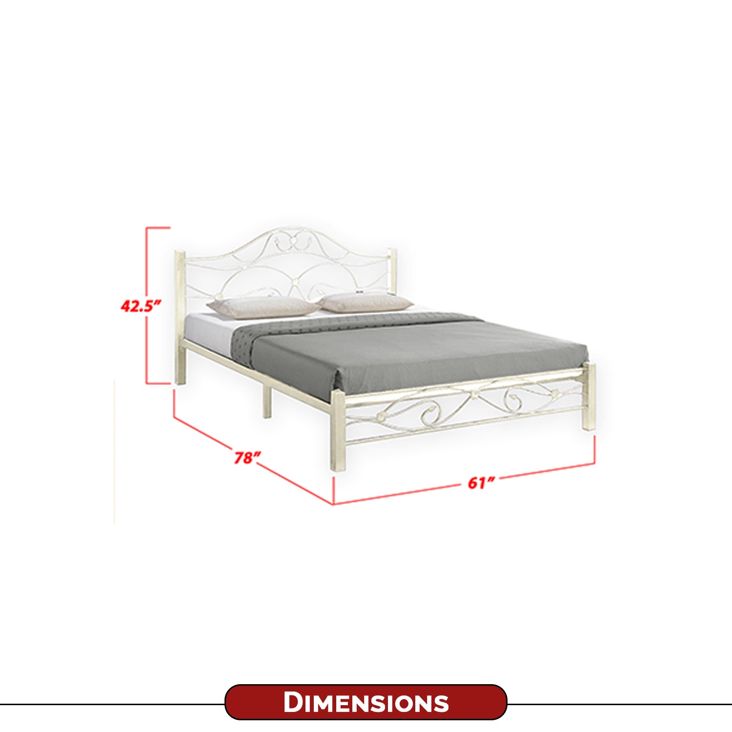 Eldeah Queen Size Metal Bed Frame with Optional 6" Mattress Add On