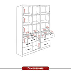 Darra Series 6 Bookshelf With Glass Doors In 3 Colors