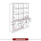 Darra Series 8 Bookshelf With Glass Doors In 3 Colors