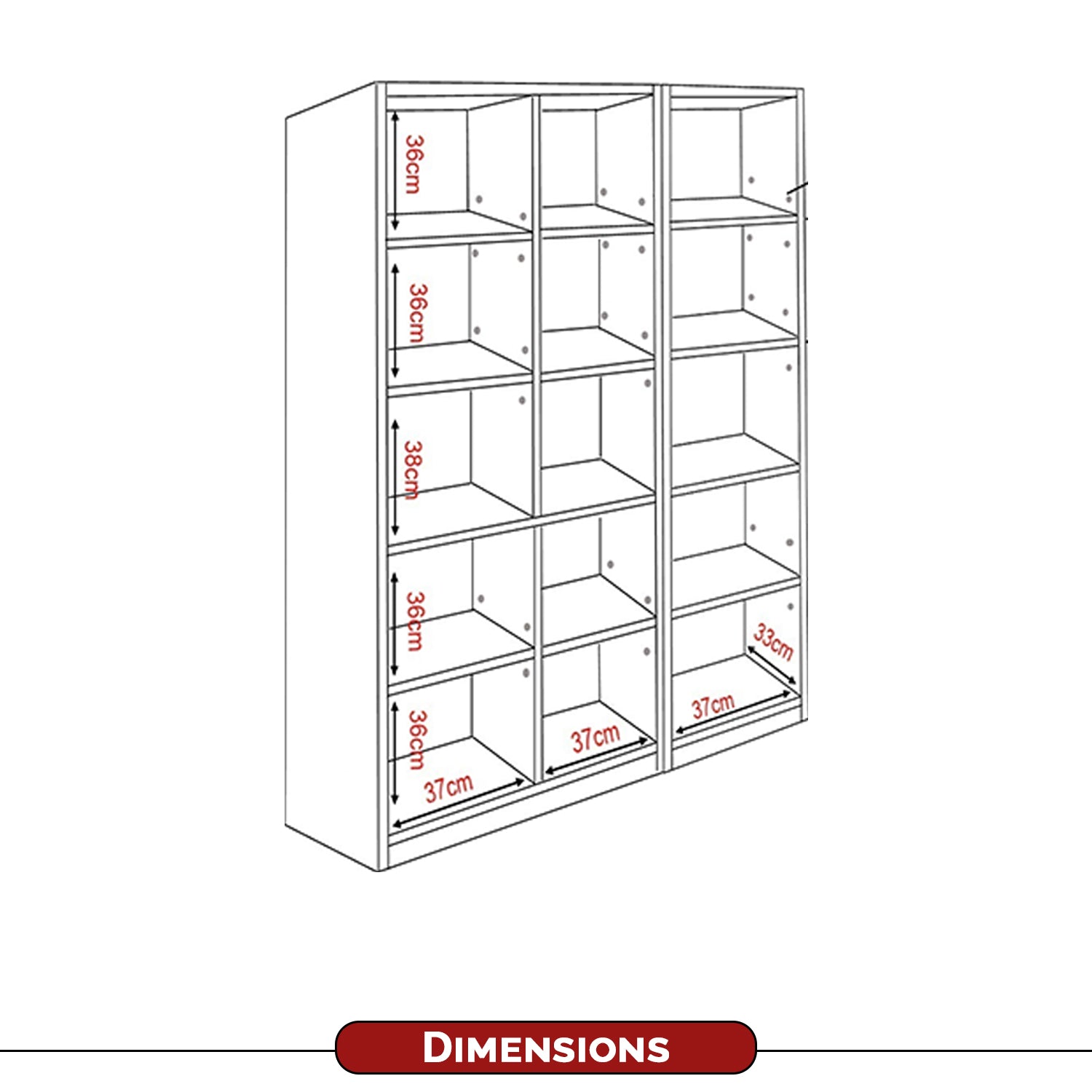 Darra Series 9 Bookshelf With Glass Doors In 3 Colors