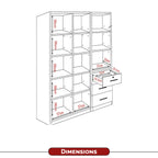 Darra Series 10 Bookshelf With Glass Doors In 3 Colors