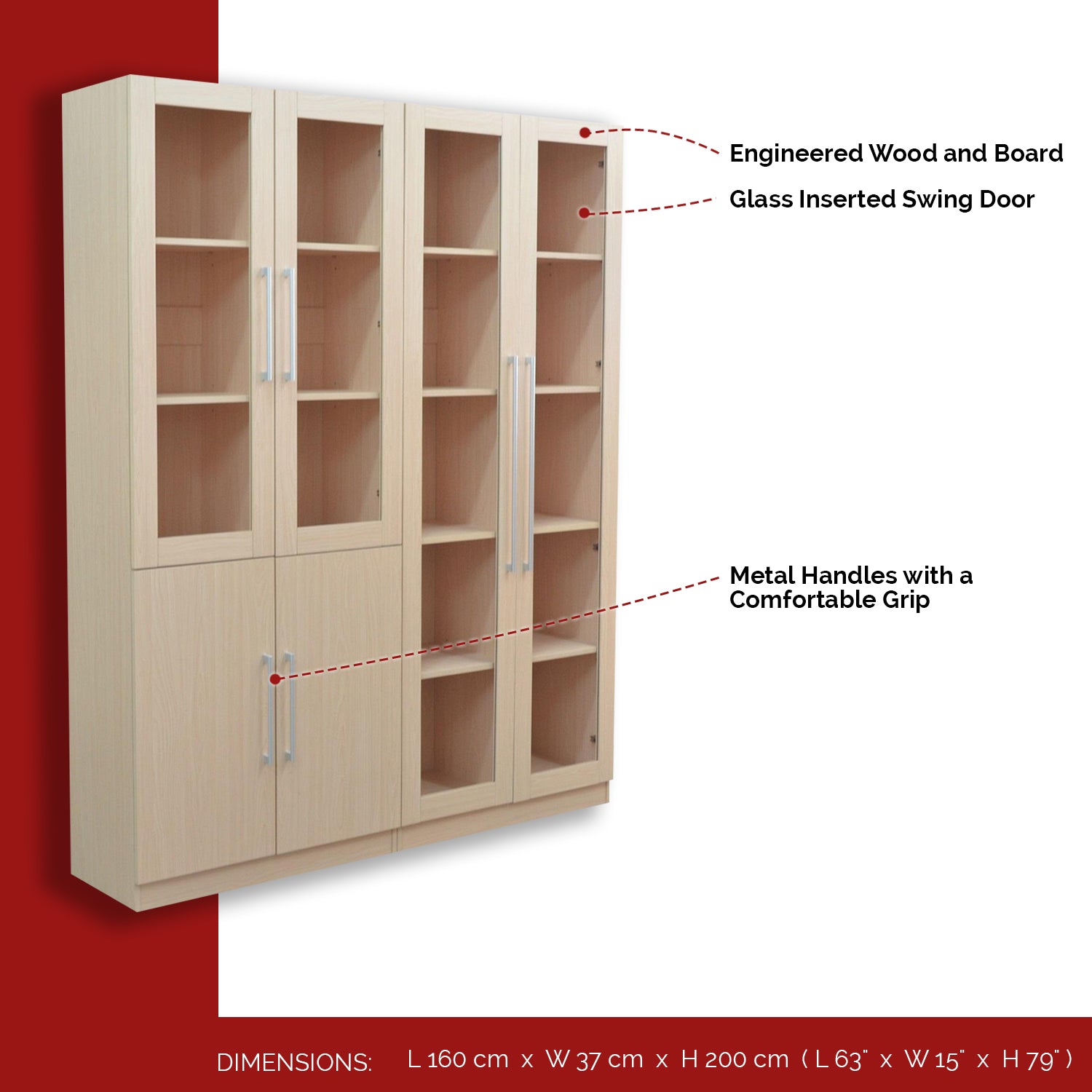 Furnituremart Darra Series glass display shelving