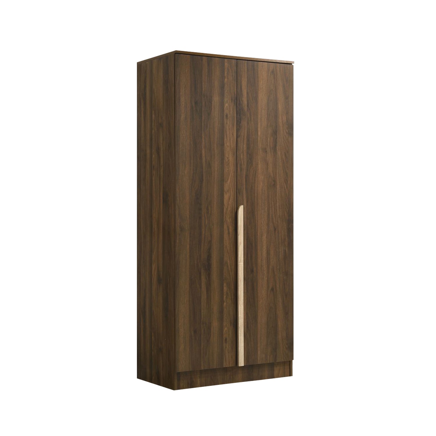 Zarya Series 6 Tall 2 Door Wardrobe Cabinet In Walnut Colour