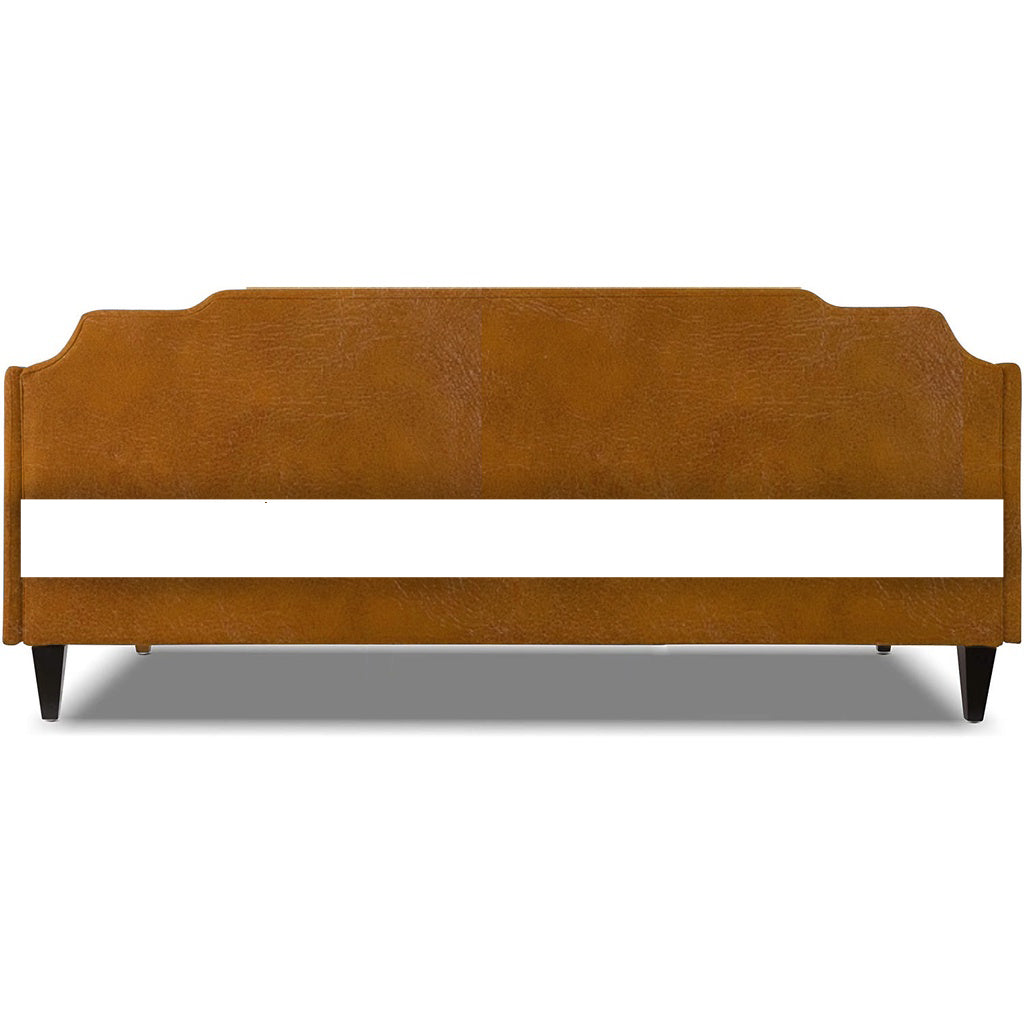 Edgar Daybed In Dark Sapphire Blue Velvet Or Faux Leather In Camel Colour w/ Mattress Add On