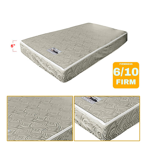 Image of Ortho Foam HD Foam 6" Mattress Grey In Queen Size