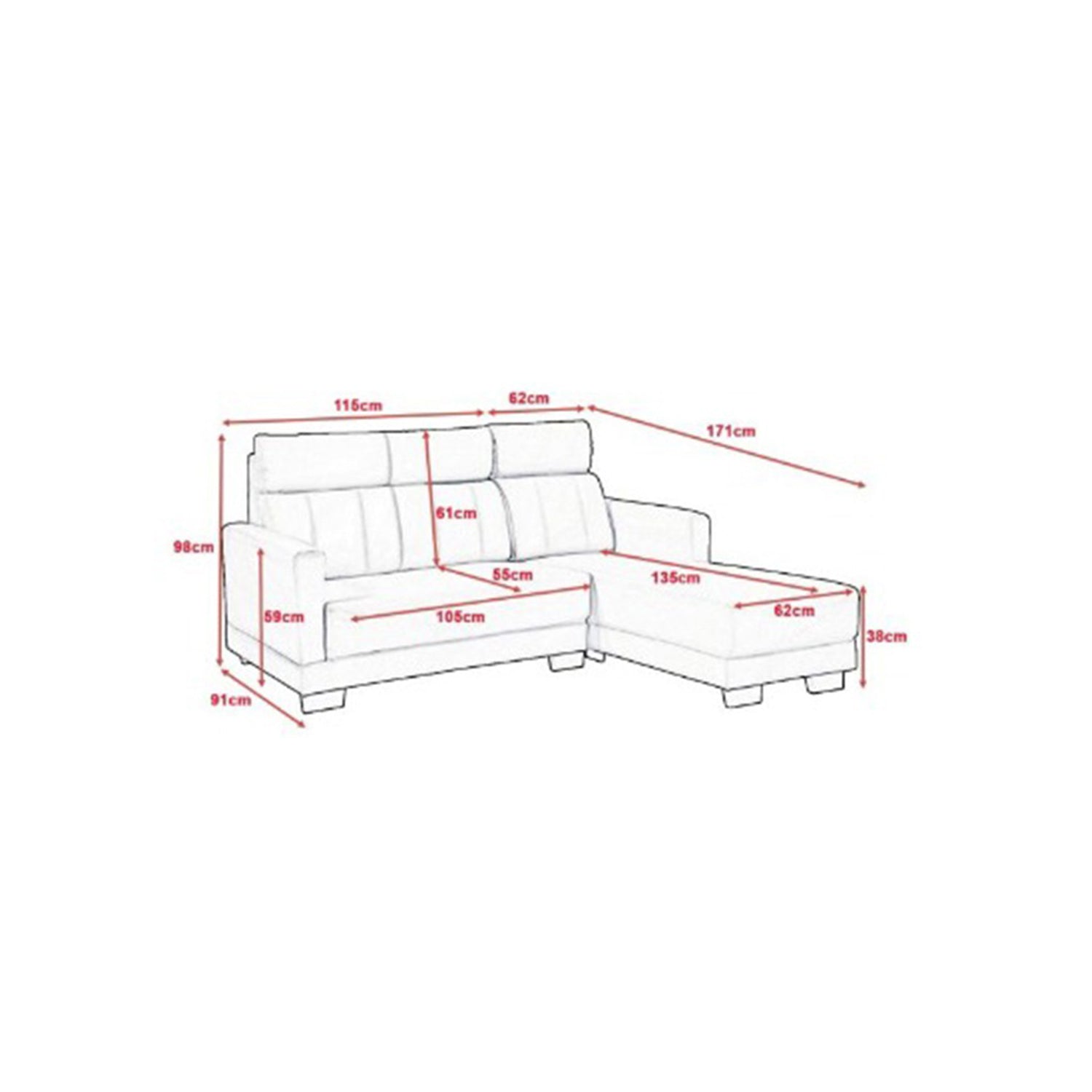 Harper Series 1/2/3 Seater Leather/ Fabric Sofa Set With Chaise In 12 Colours-Furnituremart.sg