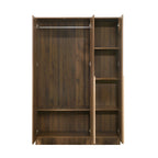 Zarya Series 7 Tall 3 Door Wardrobe Cabinet In Walnut Colour