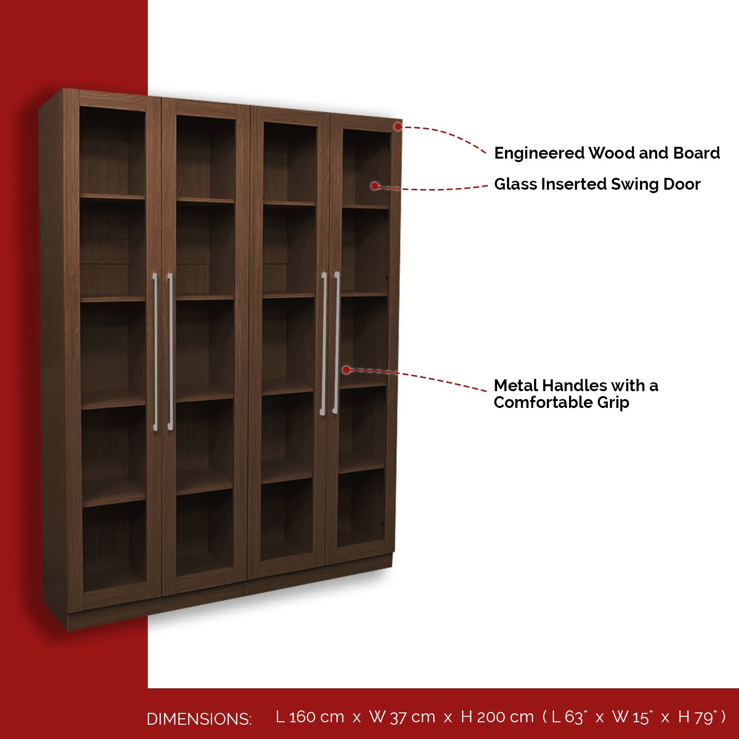 Furnituremart Darra Series glass display shelving