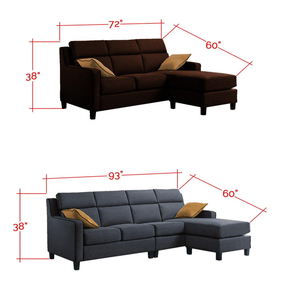 Kim Series 2/3 Seater High Back L-Shape Fabric Sofa In 4 Colours-Sofa-Furnituremart.sg