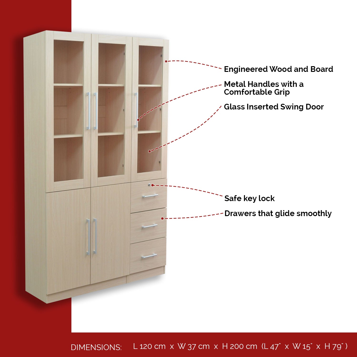 Furnituremart Darra Series glass display shelving