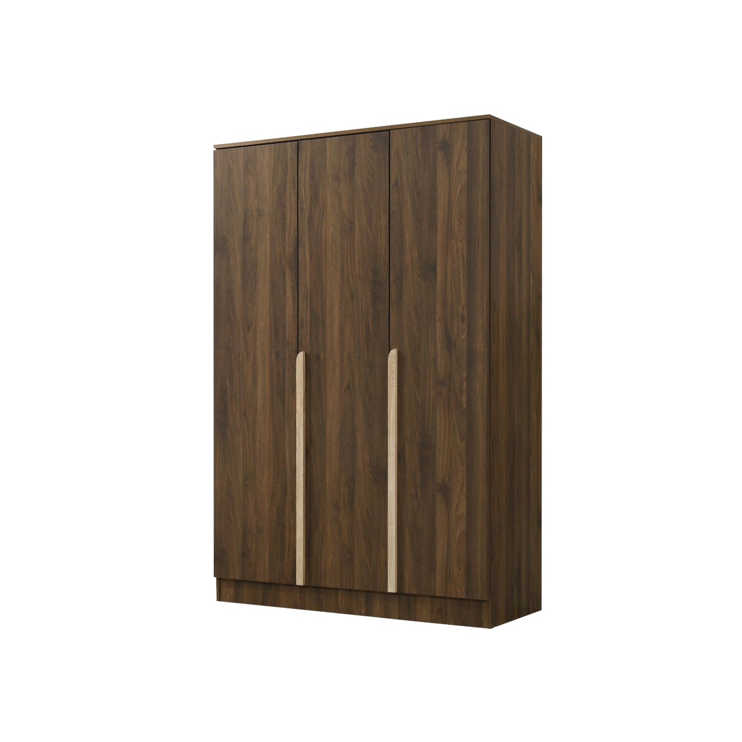 Zarya Series 7 Tall 3 Door Wardrobe Cabinet In Walnut Colour