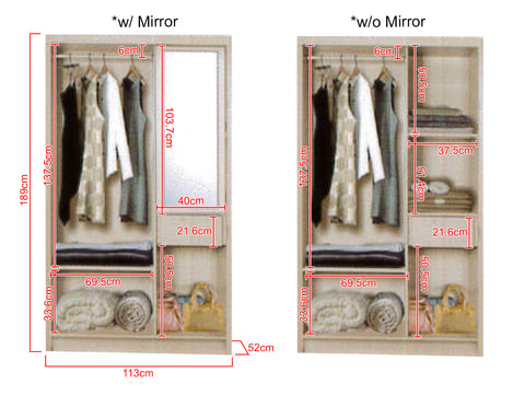Image of Selah Series 3 2-Door Sliding Door Wardrobe