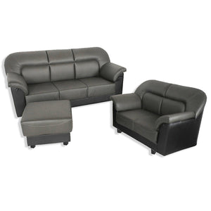 Horgar Series 1/2/3 Seater Faux Leather Sofa With Ottoman