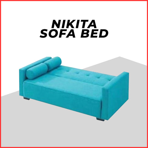 Image of Nikita Series Leather/Fabric Sofa 3 Seater Convertible Sofa Bed In 8 Colours